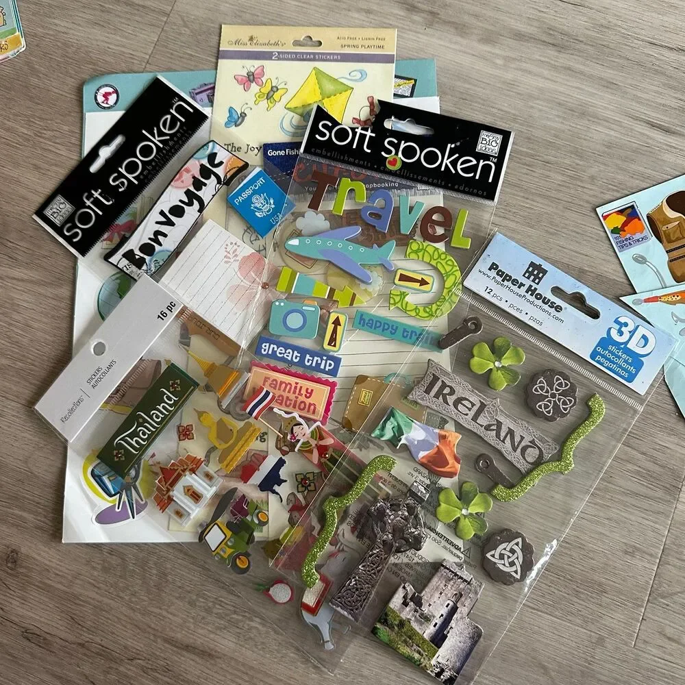 Travel & Outdoors Themed Stickers - Large Lot - for Scrapbook Crafts Collection